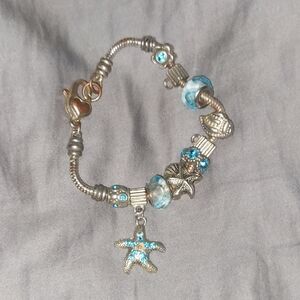Pandora Ocean Themed Charm Bracelet w/3 FREE Pearl Bracelets for Girls